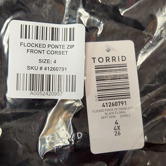 ❤️NWT VINTAGE TORRID CORSET TOP - HOOK & EYE - DAMASK PRINT SLEVELESS PLUS SIZE - Picture 6 of 12